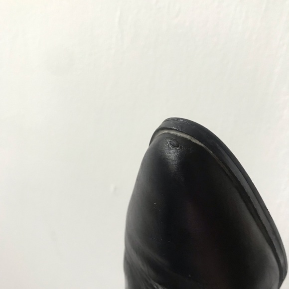 ZARA Block Heel Pointed Toe Leather Ankle Boots - Picture 15 of 16